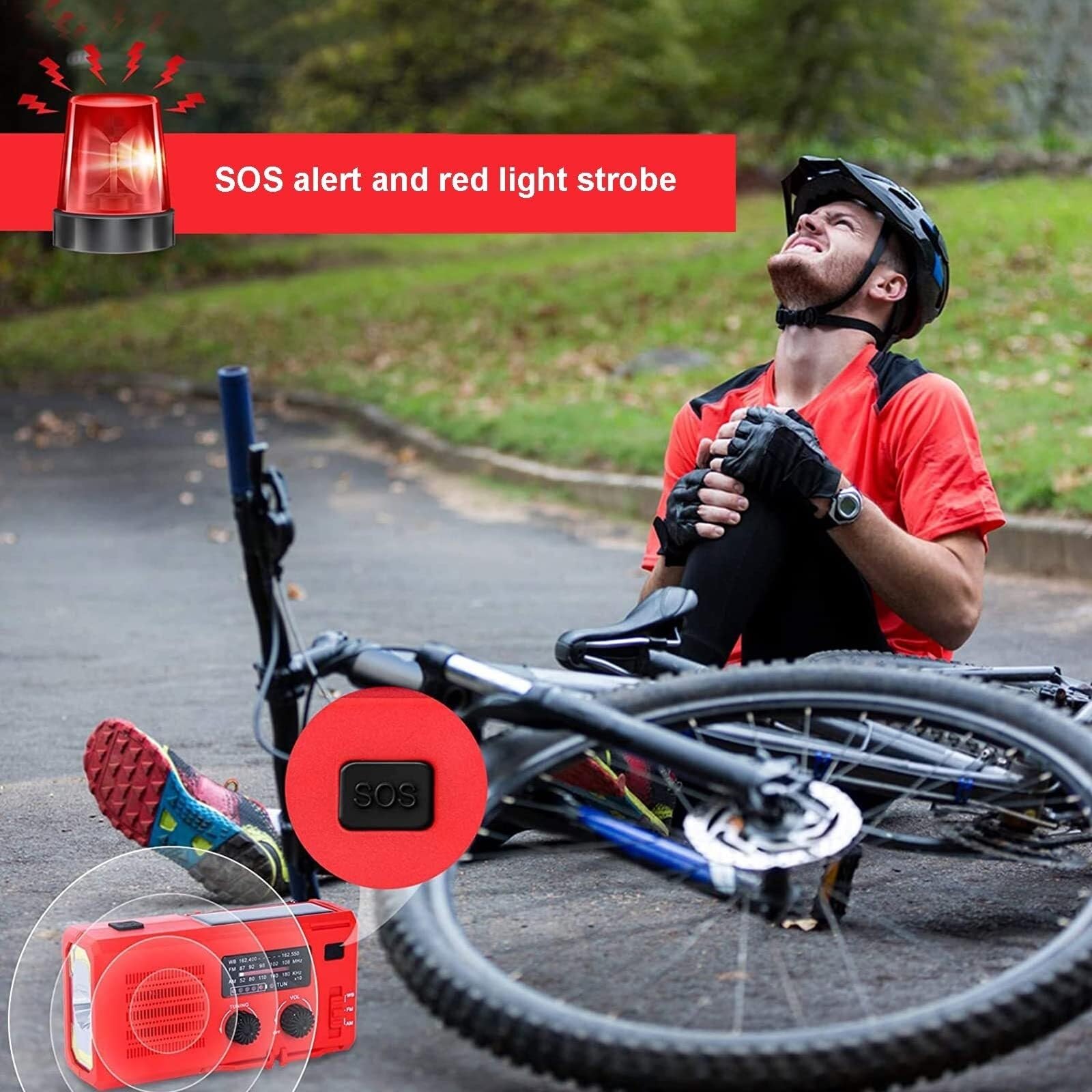 Radio awaryjne z baterią 4000 mAh, radio z korbką do przetrwania z latarką, ładowarką do telefonu komórkowego, alarmem SOS do przetrwania, oświetleniem do aktywności na świeżym powietrzu(Gre