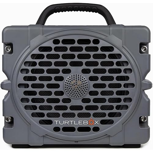 Turtlebox Grande: Loud! Outdoor Portable Bluetooth 5.4 Speaker | Rugged, Waterproof, Ultra-Portable | Plays to 126db, Deep Bass, Shockproof, Unlimited Pairing for Full Stereo Experience, Gray