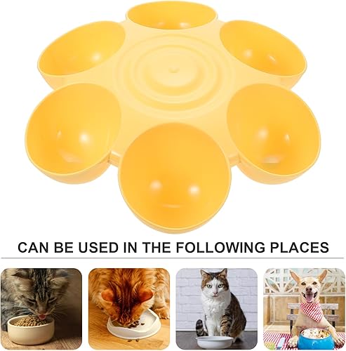 Vista 20 de Flower Shaped Pet Feeding Bowl Plastic Cat Feeder Multi-Pet Food Dish Easy to Clean Durable Water and Food Bowl