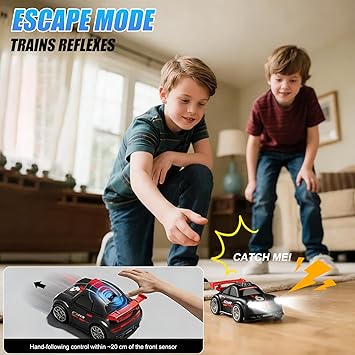 Mini RC Car with Camera, 2.4 Screen FPV Remote Control Car with 8G Card, Rechargeable 360 Drift Kids Small RC Racing Car Dual Control via Remote & App Controlled Vehicles, Follow/Escape/Demo Modes