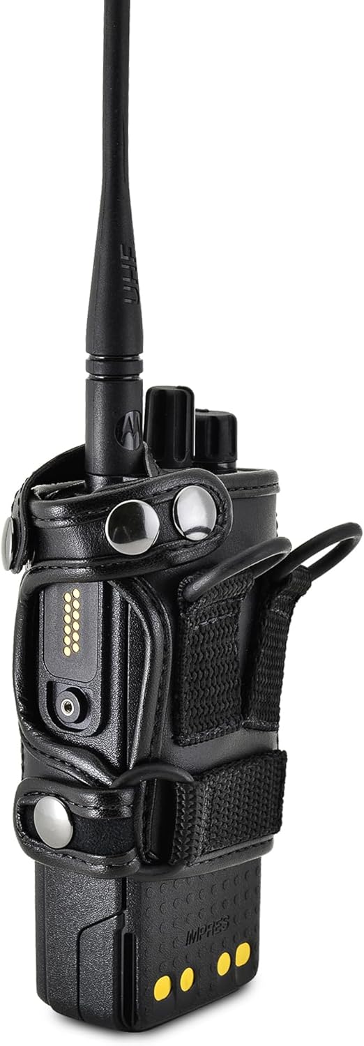 Motorola APX 900 Belt Holster Fitted Case with D Rings, Turtleback Holder fits Motorola APX 900 Radio Black Leather Duty Belt Holster with D Rings, Heavy Duty,