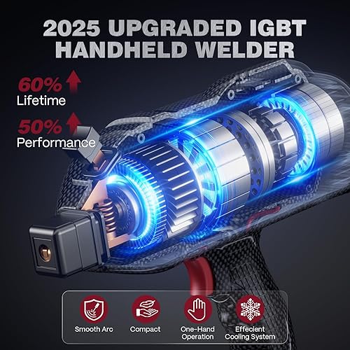 Miniatura 2 de ARCCAPTAIN Elegante soldador de mano, máquina de soldadura portátil de 110 V con inversor IGBT, soldador de palo de 120 A con gafas de