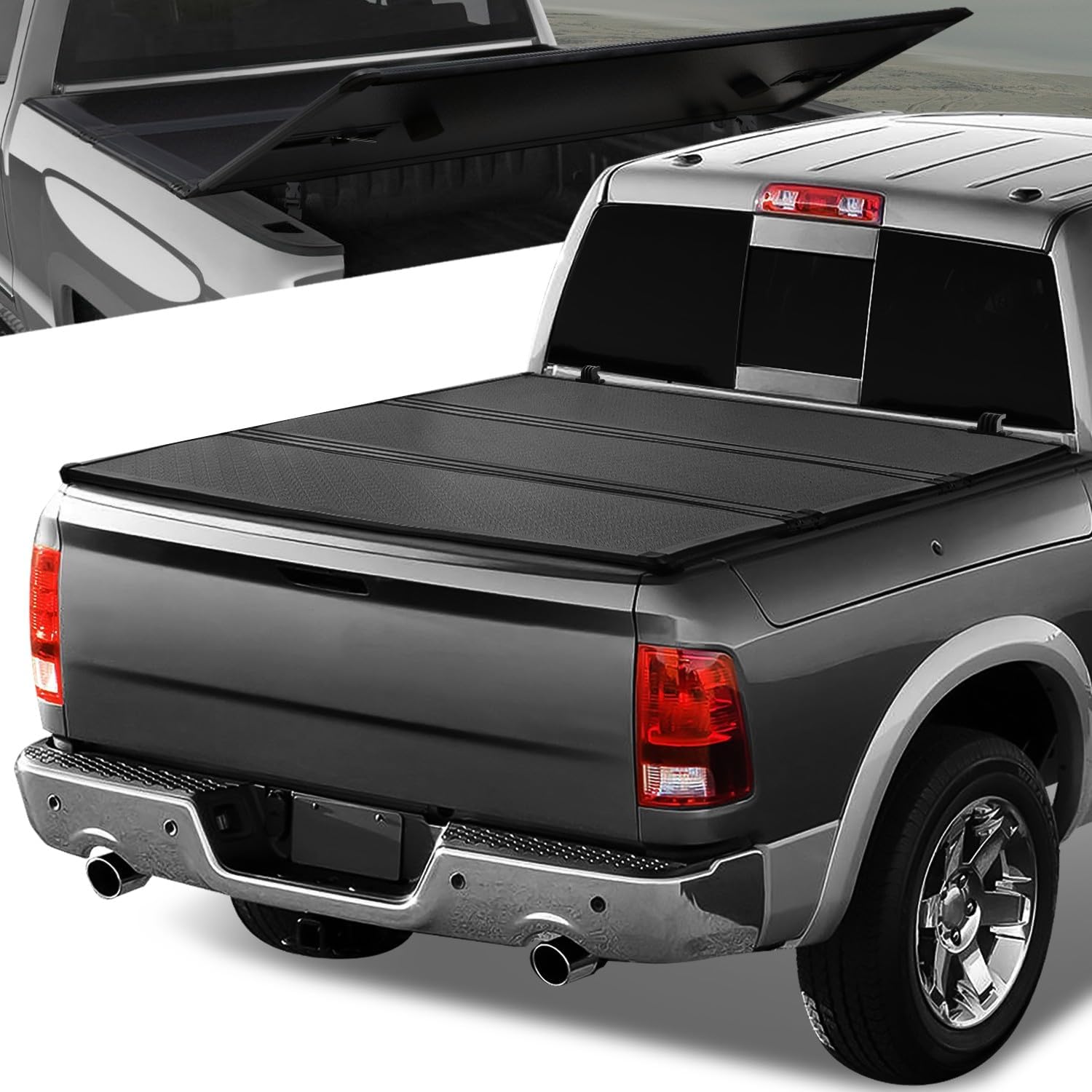 CAAP DRIVEN Tri-Fold Hard Tonneau Cover for 8 ft Dodge Ram 1500/2500/3500