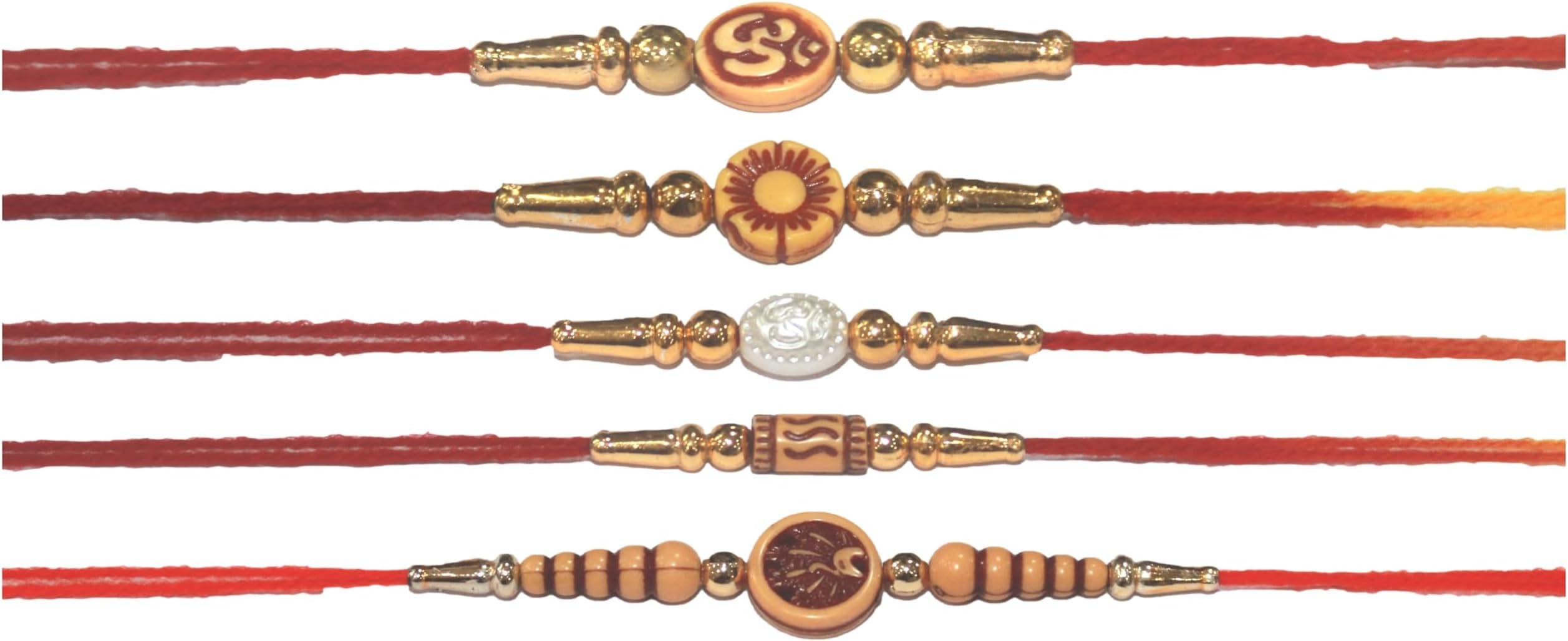 IS4A Set of Assorted Rakhi Bracelets (5 Rakhis) Handmade Rakhi Set of 5 Rakhi Gifts for Brother, Sister, Bhaiya, Bhabhi for Indian Rakhi Raksha Bandhan Festival Rakhi Bracelet
