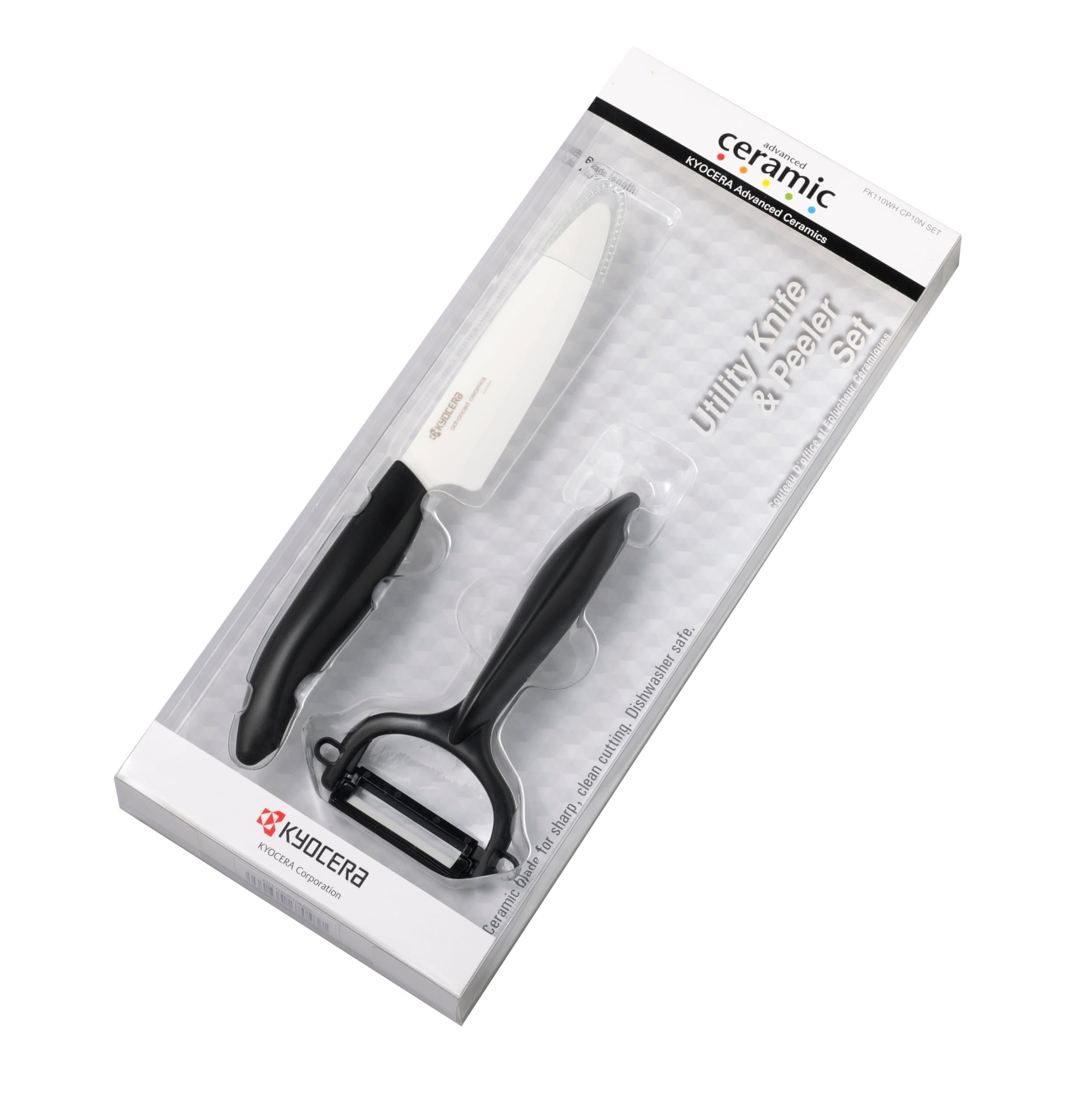 Kyocera Starter Set Black with 11cm Ceramic Utility Knife & Peeler