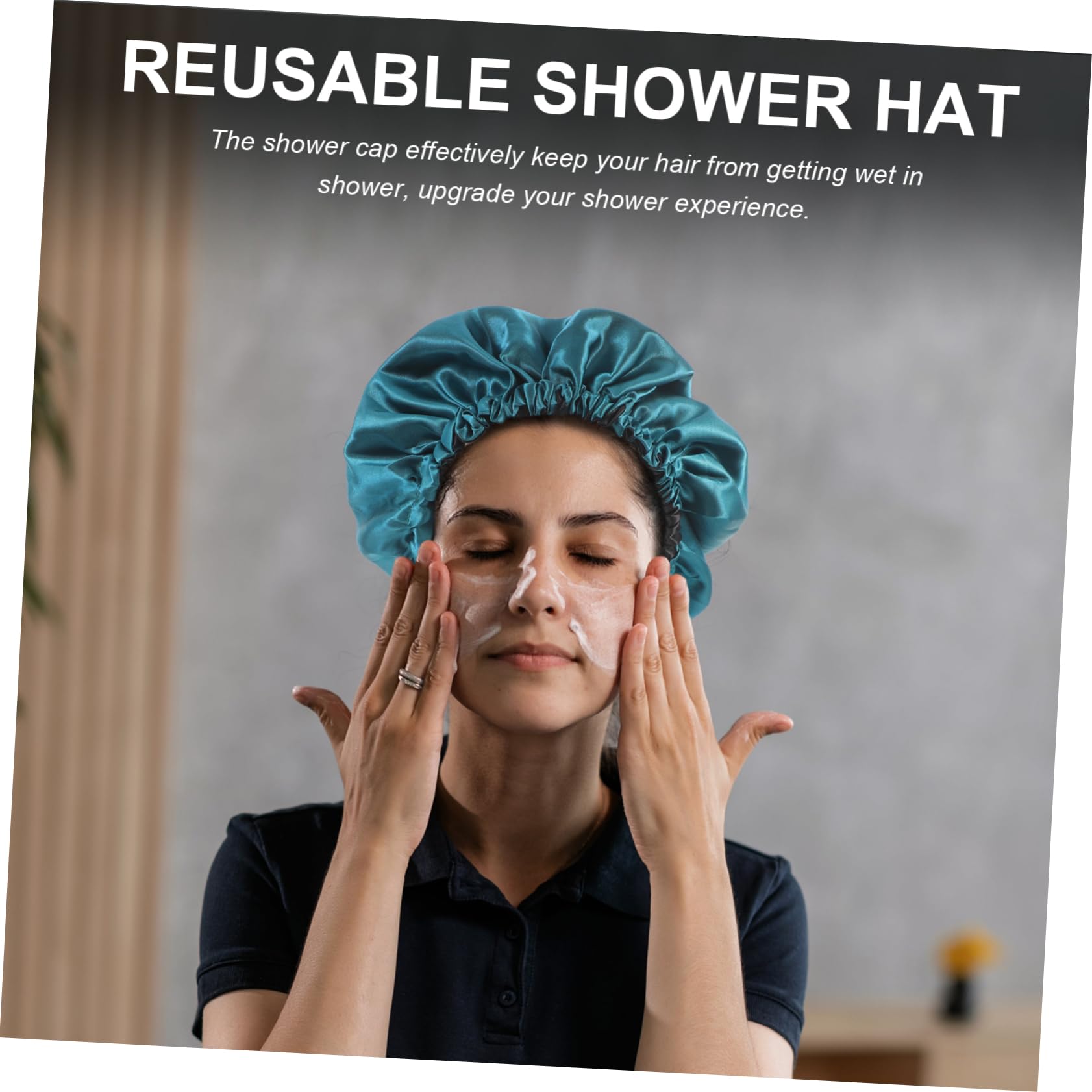 Beavorty 5 Gorros De Ducha Para Mujer Con Banda Elástica Reutilizables Para Cabello Rizado Cómodos Gorros De Baño Para Ducha.
