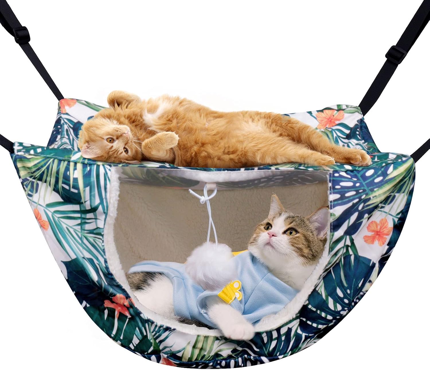 TIRTI Double Layer Plush Hanging Hammock for Cats and Small Pets