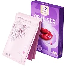 Flavored Dental Dam Oral Barrier 3 Pack Ultra Thin 0.07mm Latex Oral Protection Sheets with Ear Hook Strawberry Vanilla Blueberry Assorted Flavors Safe Oral Hygiene Barrier for Couples