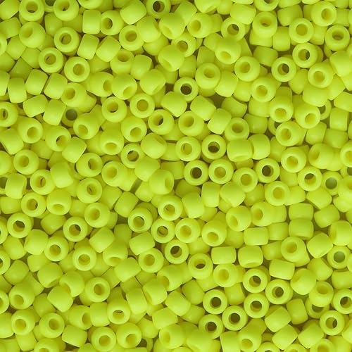 Miniatura 6 de 500 cuentas de plástico para hacer pulseras, manualidades, llaveros y decoraciones de adornos (amarillo)