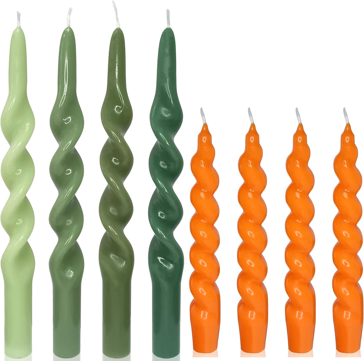 Christmas Taper Candles 8 PCS Spiral Candlesticks Twisted Candle Unscented for Halloween Wedding Home Decor, Relaxation & All Occasions