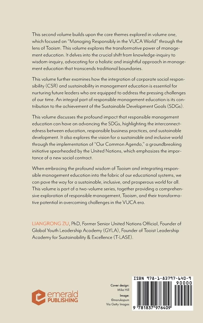 Responsible Management and Taoism, Volume 2: Transforming Management Education for Sustainable Development Goals (SDGs)