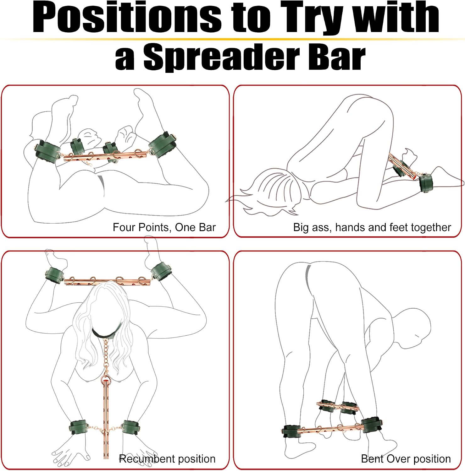 BDSM Bondage Sex Toys Restraints- Spreader Bar BDSM Toys with Adjustable image 2
