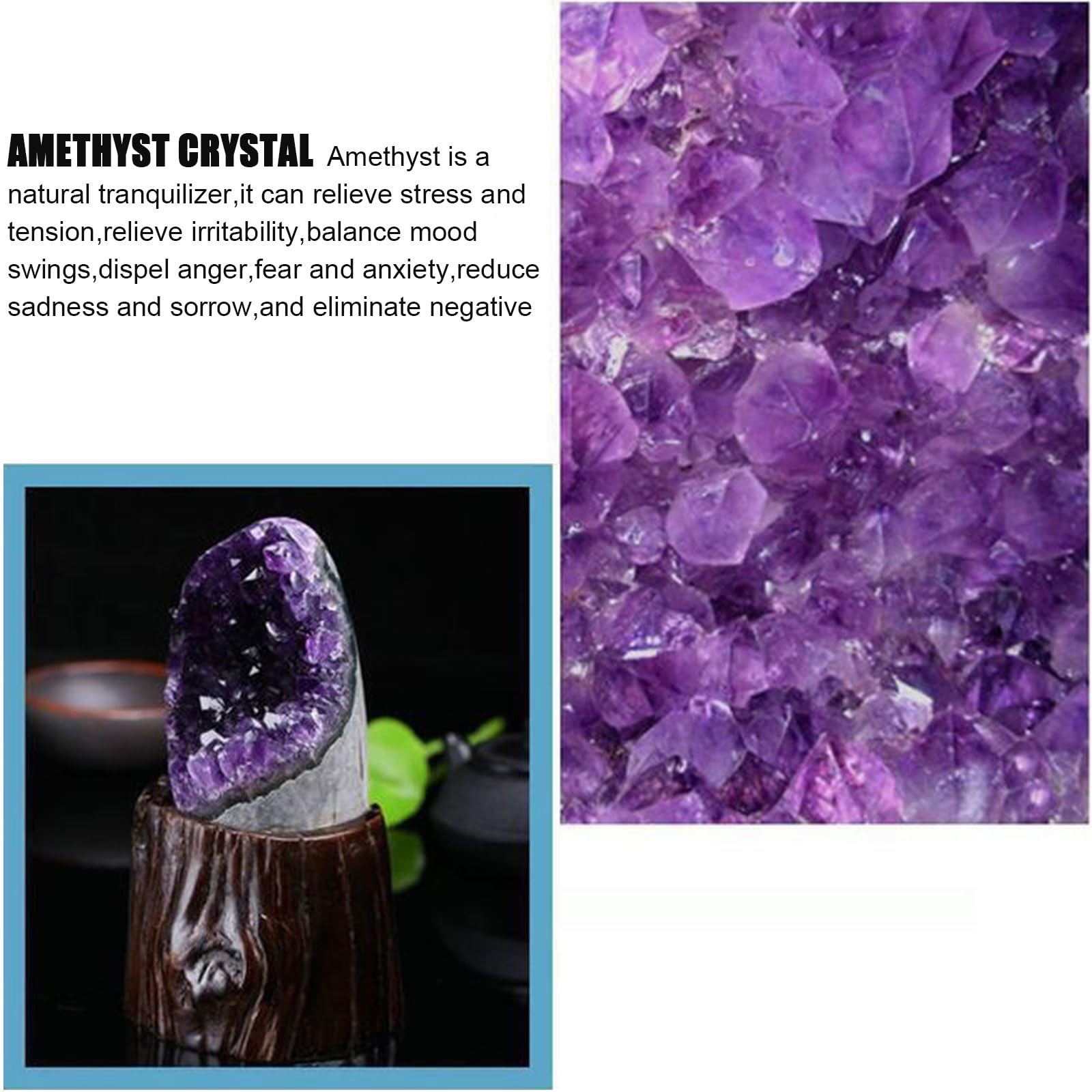 Natürlicher Amethyst-Quarzkristall-Cluster, Drusengeode Roher Amethyst für heilende Energie, Reiki, Meditation, Wohndeko und Geschenk,400~500g