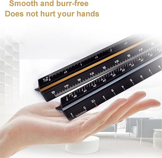 Metal Scale Ruler, Aluminium Architectural Scale Rule for Cutting for Architects, Draftsman and Students,Pink,30CM