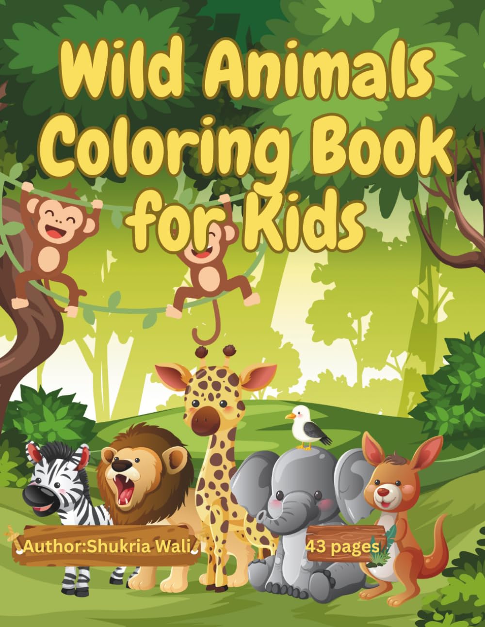 Wild Animals Coloring Book For Kids
