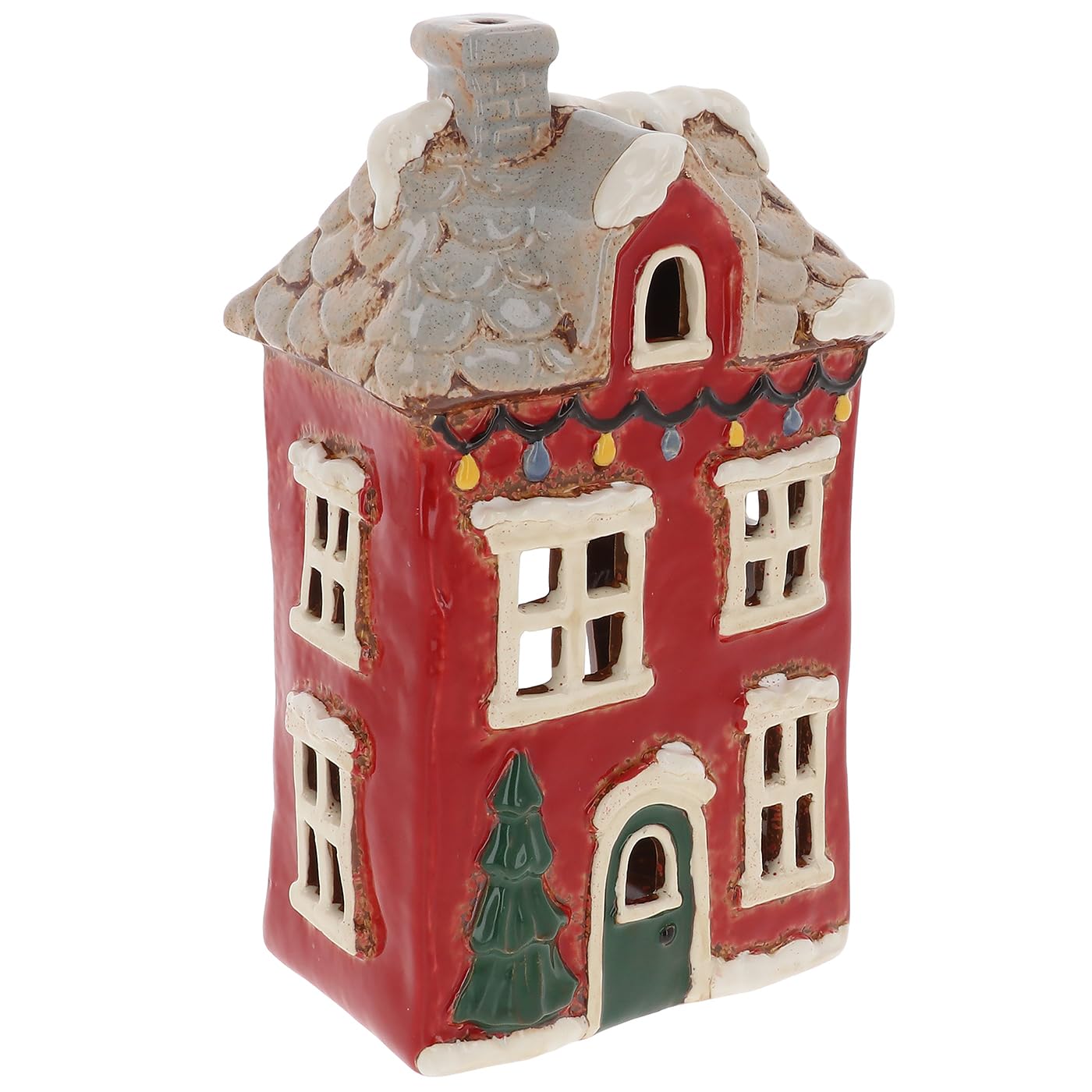 Village Pottery Christmas Dormer House Tea Light Holder