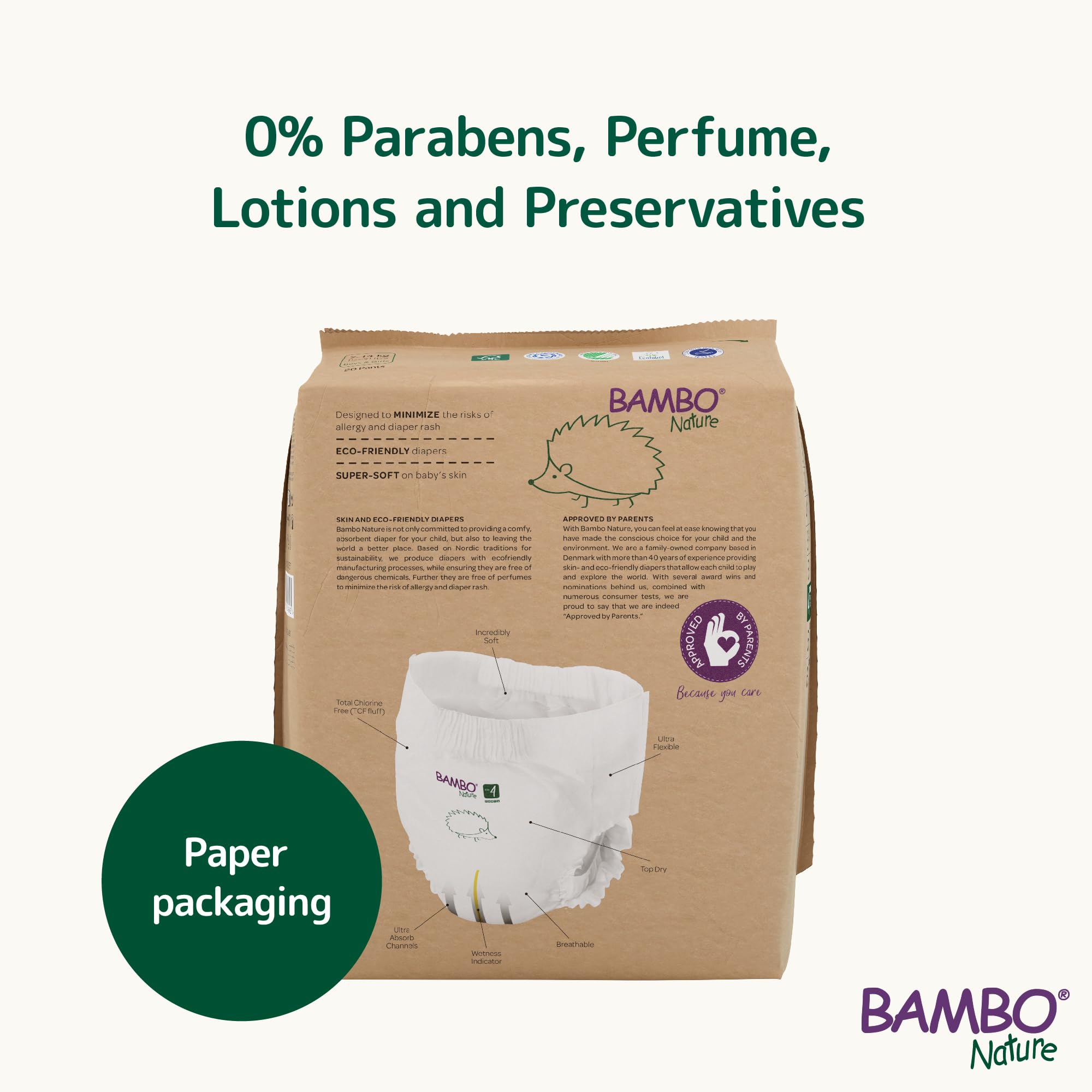 Bambo Nature Pantalones de entrenamiento de alta calidad, pantalones de entrenamiento para ir al baño con etiqueta ecológica, pantalones de entrenamiento seguros, cómodos, discretos para un día activo