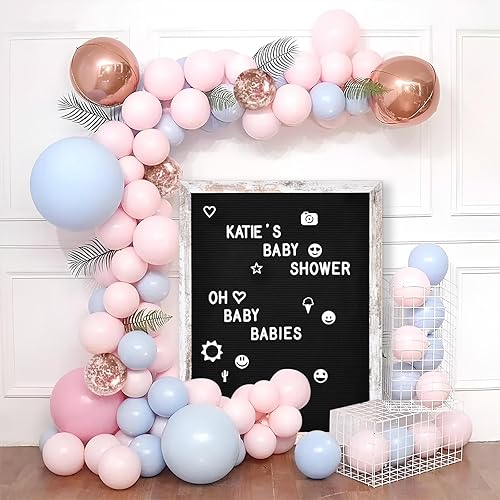 Miniatura 4 de Tablero grande de letras de fieltro negro, tablero de letras intercambiable de 24 x 30 pulgadas con letras, números y símbolos, marco de madera,