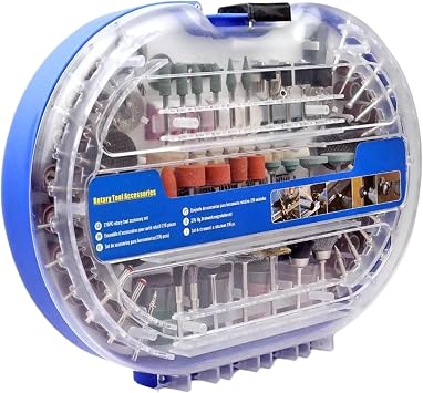 Tool Bits, Rotary Tool, Complete Set Compact Storage Precision Multi-Purpose with Carrying Case, Polishing Kit for Sanding, Engraving, Drilling, Carving, 11.42x8.27x2.2inches