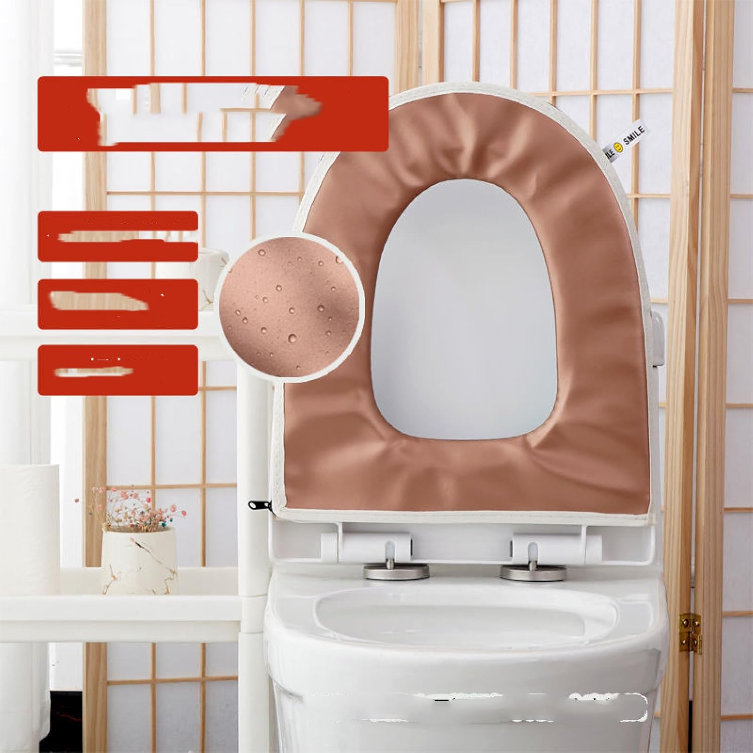 arric Toilet Mat Linen Spring and Summer Cushion Universal Waterproof Zipper Cushion All Season Washable Toilet Mat