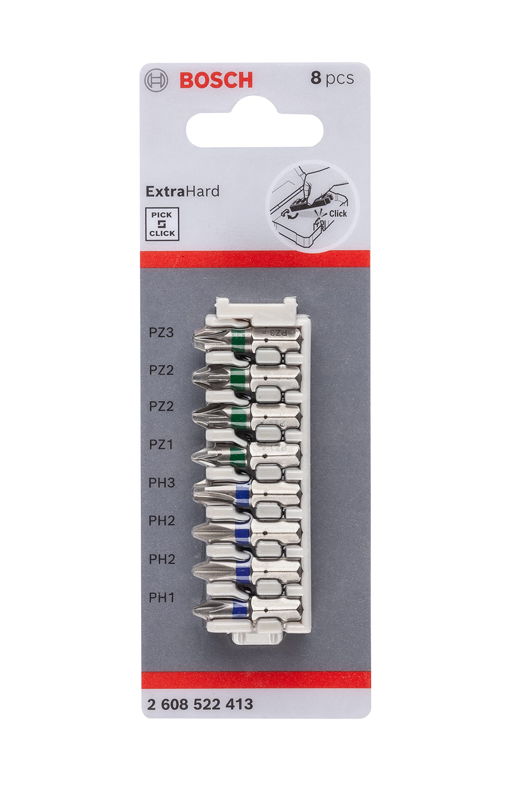 Bosch Professional Extra Hard, Pozidrive (Pz), Screwdriver Bits Of 25Mm, Pack Of 8 Bits-image-14