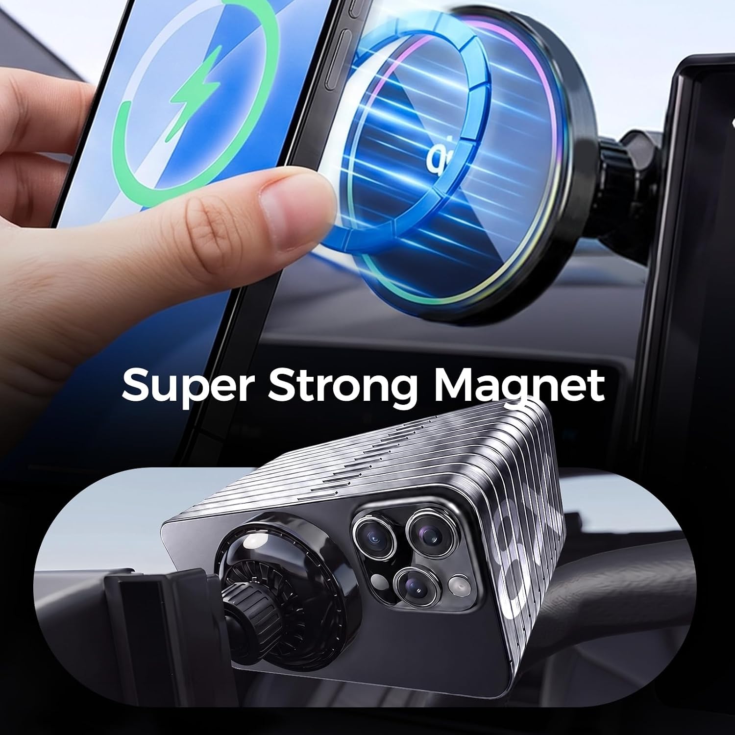 Custom Fit Qi2.2 25W Magnetic Wireless Car Charger Mount for 2026 Toyota RAV4 (12.9in) [Upgraded Cooling Fan Fast Charging Phone Holder],For MagSafe Compatible,Dashboard Phone Mount,Car Accessories image 5