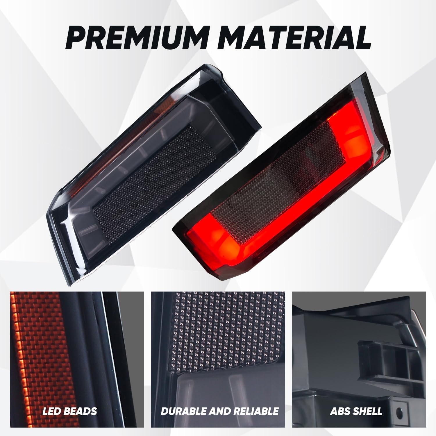 LED Taillights for Ranger XD 1500, Smoked Black Rear Brake Stop Lamp Tail Light Compatible with Polaris Ranger 1500 XD Premium/Northstar 2024 2025 Accessories, Replace #2415904,#2415905 (2PCS)