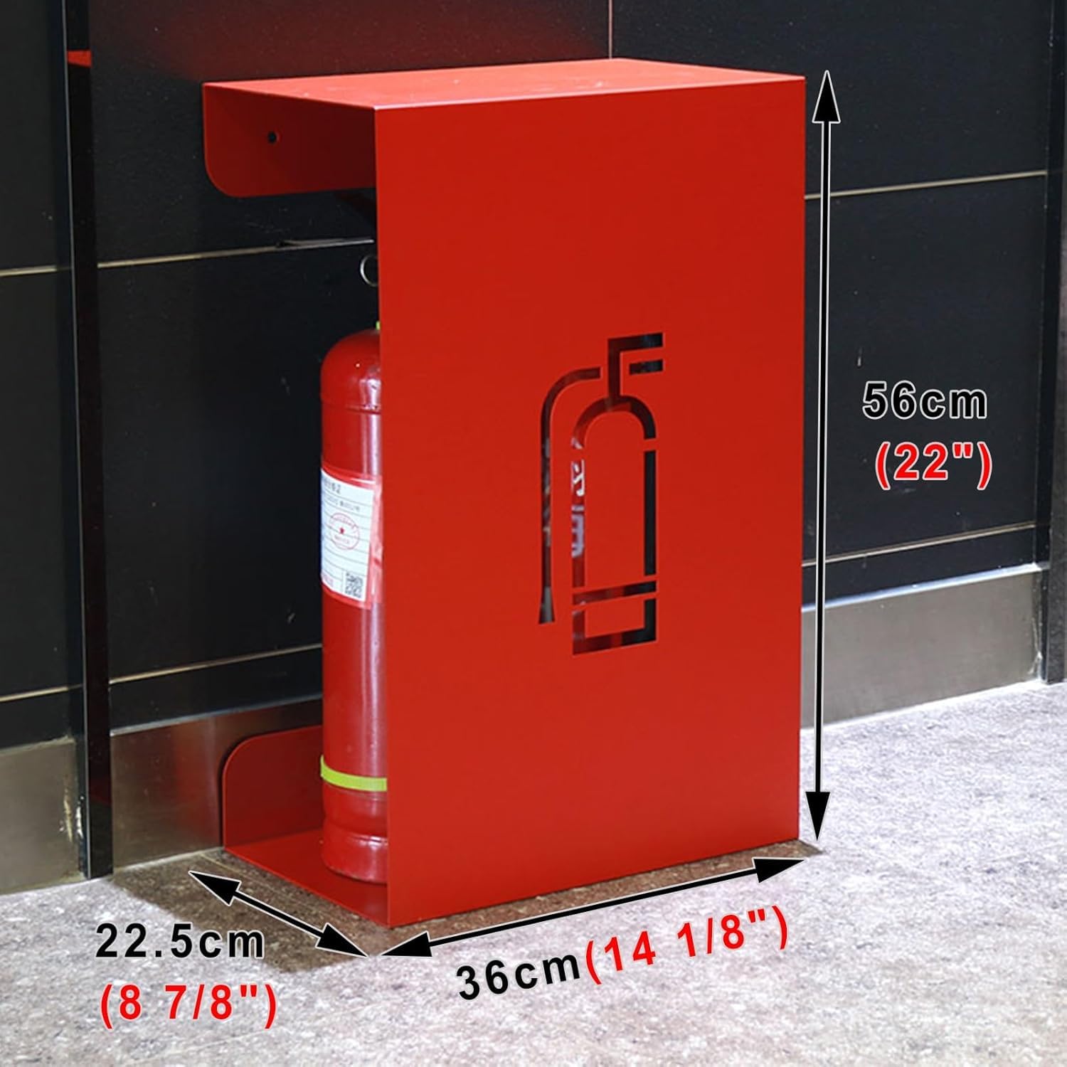 Extintor de incendios, con señal indicadora, funda decorativa para extintor de incendios, extintor de hierro para soldadura, para centros comerciales (blanco)