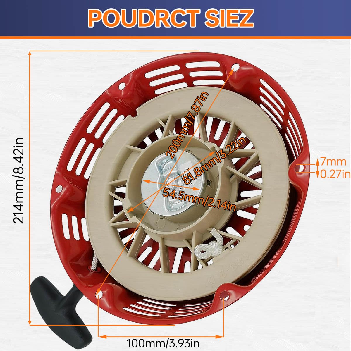 ZAMDOE GX340 GX390 Arrancador de Retroceso Conjunto de Arranque por tracción para Honda GX610 GX620 11hp 13hp Motor de Arranque de Retroceso reemplaza 28400-ZE3-W01ZA 28400-ZE3-W02ZP 28400-ZE3-W01ZP