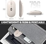 MAGIC-REFINER X1 Wireless Computer Mouse for Laptop with Battery Level Visible, 2.4G Portable Ultra Slim USB Mouse, Silent/Soundless Click Laptop Mouse 1600 DPI for PC/Windows/Mac.Office