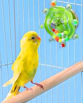 Bird Toys, 1PC Conure Rotating Wheel Toy Parrot Spinner Toys Parakeet Toys Bird Hanging Toys Bird Cage Accessories for Cockatiels Lovebirds Parrotlets Small-Medium Birds