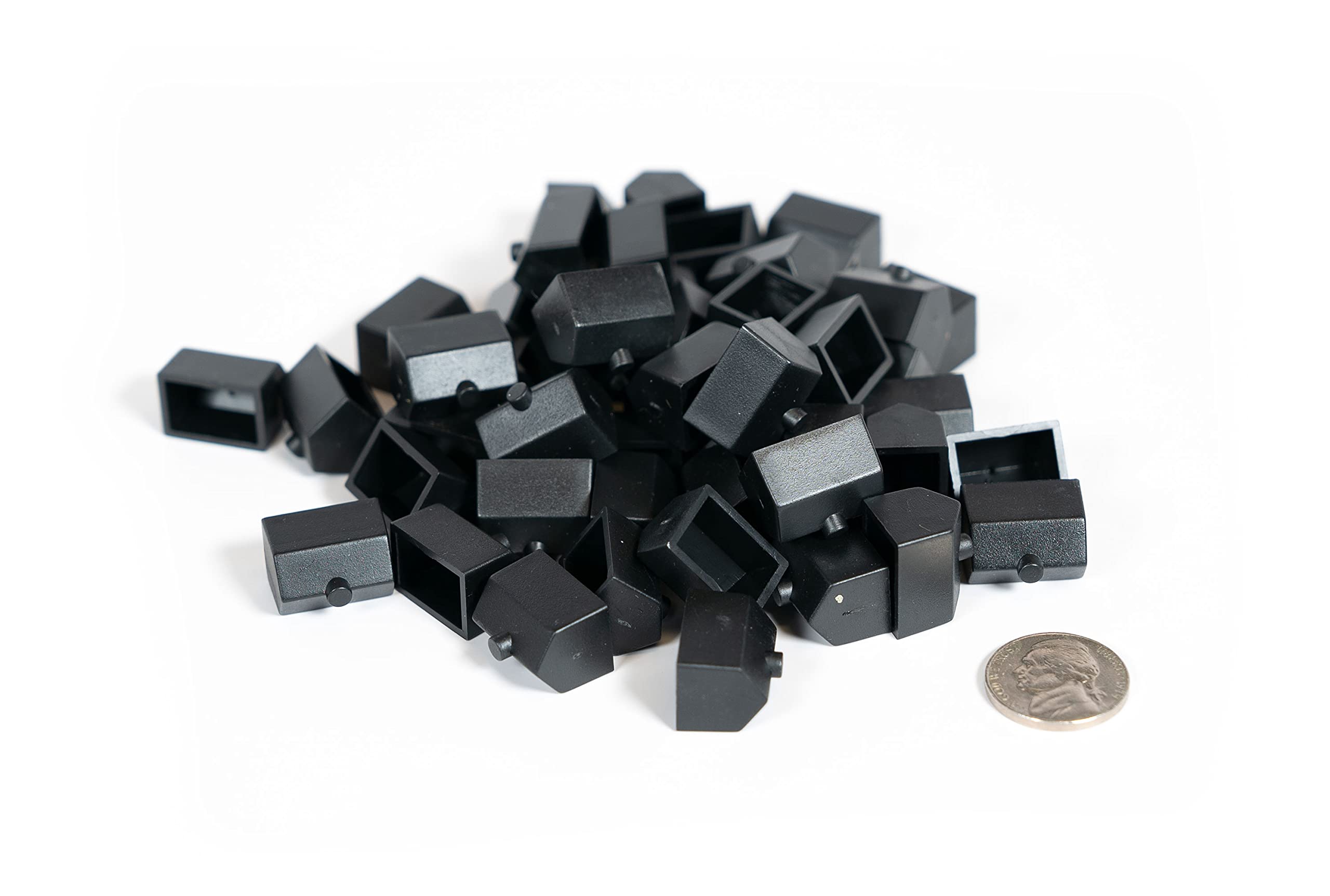 Plastic Hotels: Black Color Board Game Replacement Hotel (Colored Miniature Town & City Buildings, Board Game Playing Pieces) | 50 Pieces