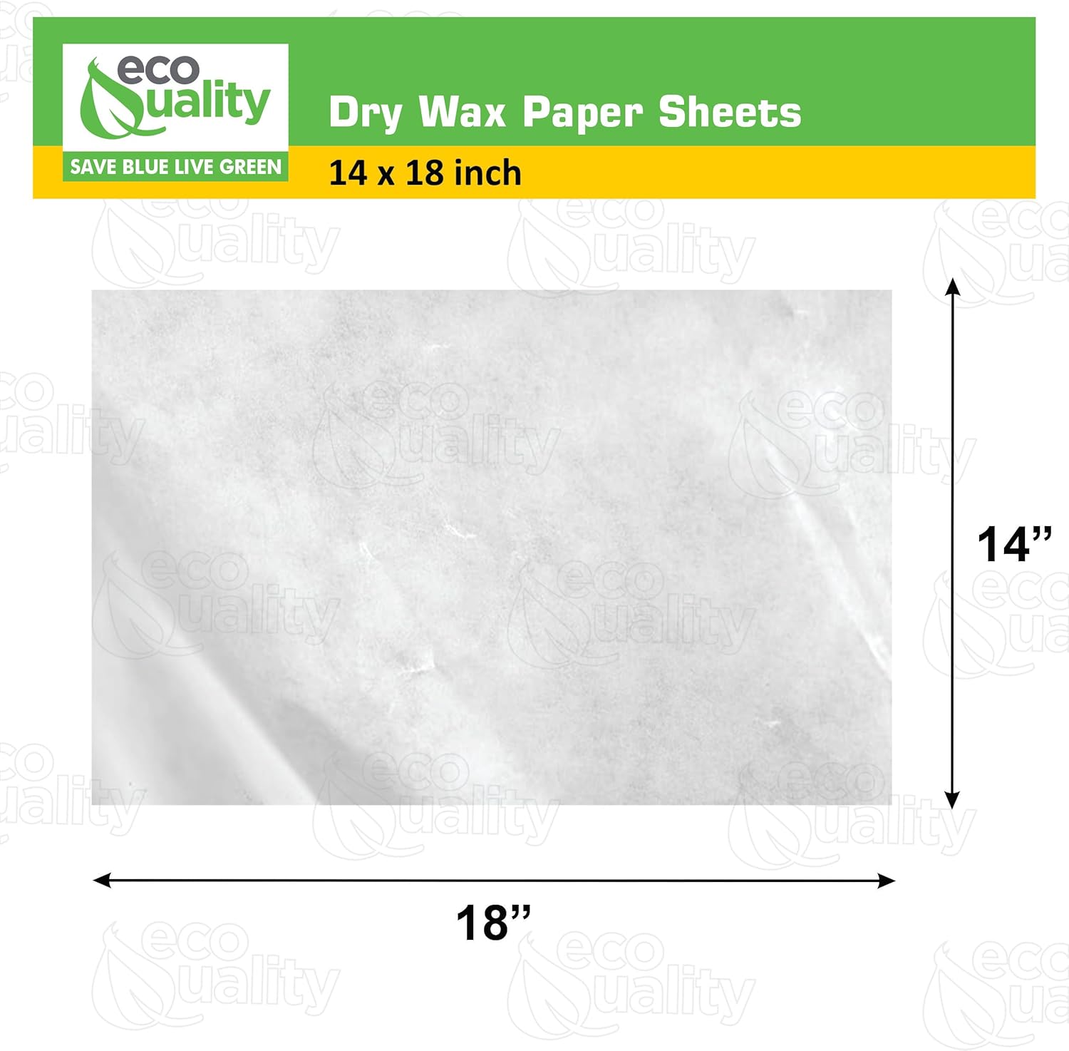 [1 PACK] EcoQuality Deli Paper Sheets Dry Waxed 14x18 - Grease Resistant Sandwich Liner, Microwave Safe, Deli Wrap for Restaurants, BBQ, Schools and Concession Stands (14 in x 18 in - Case of 1)