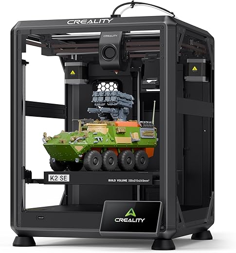 Creality K1 SE 3D Printer, 2024 New Version 600mm/s High-Speed Hands-Free Auto Leveling Flagship-Level Direct Extruder Quick-swap Tri-Metal Nozzle K1 Upgrade 3D Printer