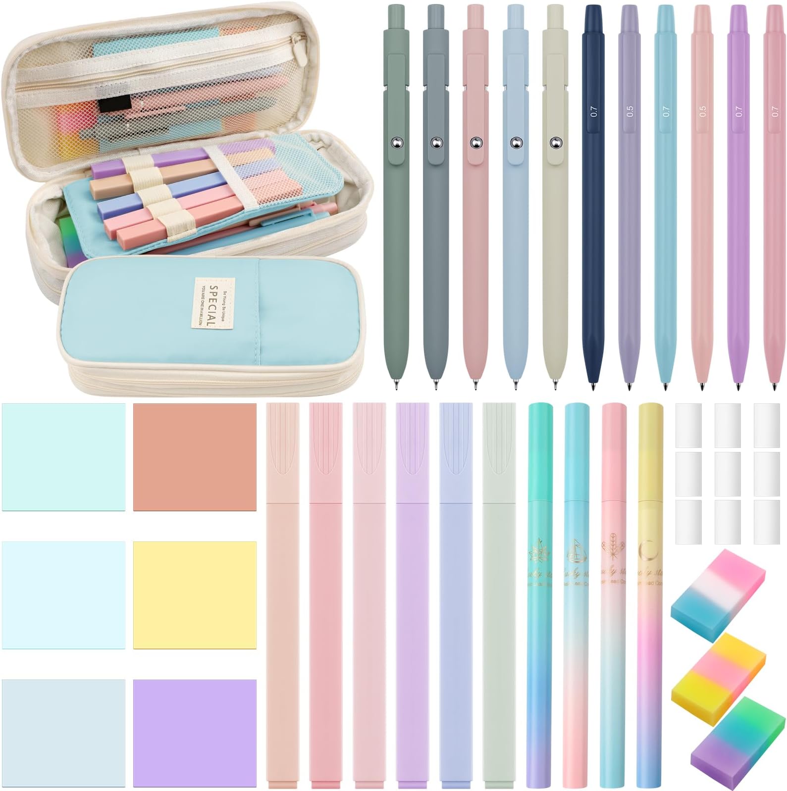 Harloon 40 Pcs Aesthetic School Supplies Includes Big