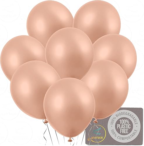 Miniatura 7 de AFTERLOON Globos biodegradables pastel rosa bebé de 12 pulgadas, paquete de 144 unidades, color pastel grueso extra fuerte, flotador de helio, para