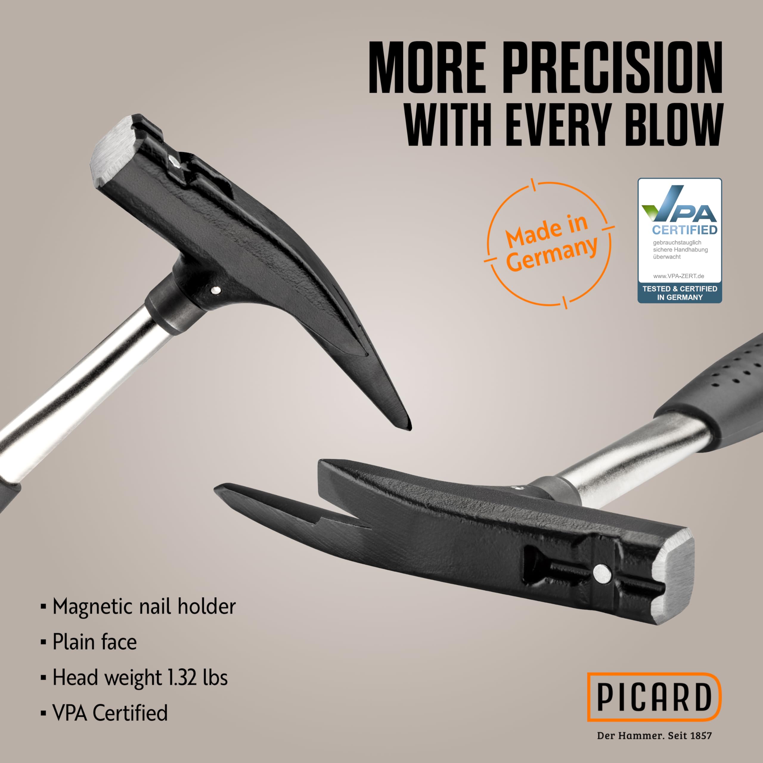 Marteau Personnalisable En Acier Avec Porte-clou Magnétique Intégré