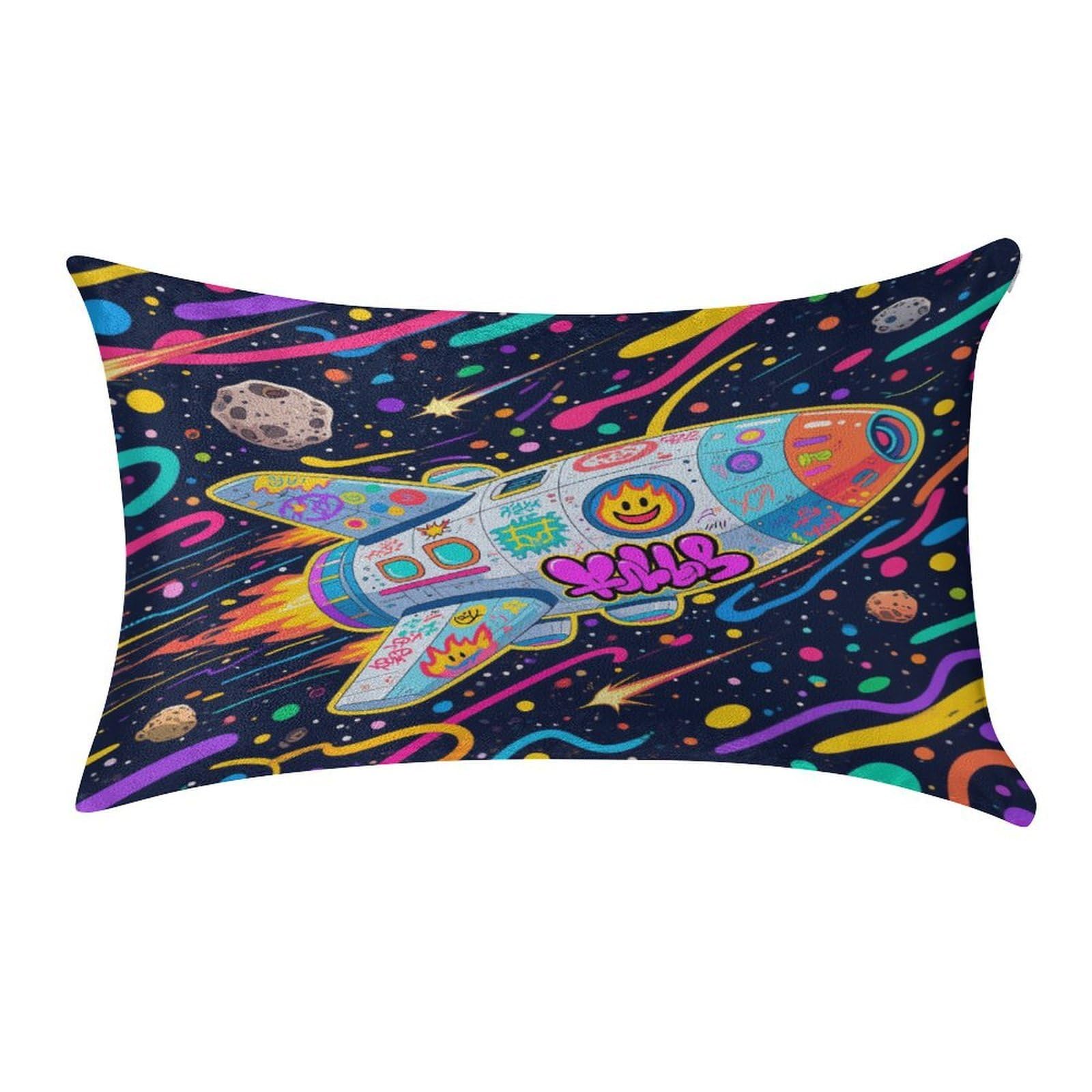 Fekiloot Style Graffiti Spaceship Pillow Covers Home Decor Pillow Cases