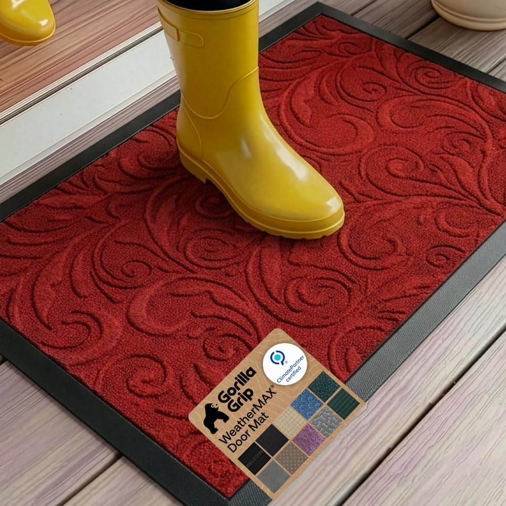  WeatherMAX Door Mat, Indoor Outdoor Use, 29x17, Beige Diamond thumbnail