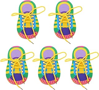 NUOBESTY 5 Sets Shoelace Threading Teaching Tool Learn to Tie Shoes Educational Teaching Aids Shoe Tying Teaching Kit Early Educational Tools