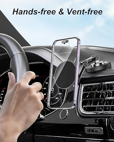 Miniatura 6 de Soporte magnético para teléfono para coche, súper imán mejorado, soporte universal para tablero de instrumentos, compatible con fundas, rotación de