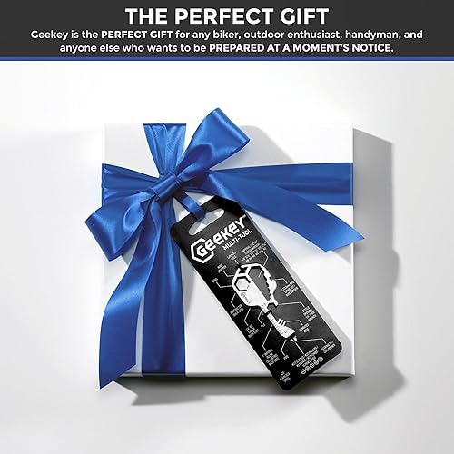 Miniatura 7 de Geekey Llavero multiherramienta – Herramienta EDC con más de 16 funciones | Llavero abrebotellas pequeño con destornillador, llave inglesa y