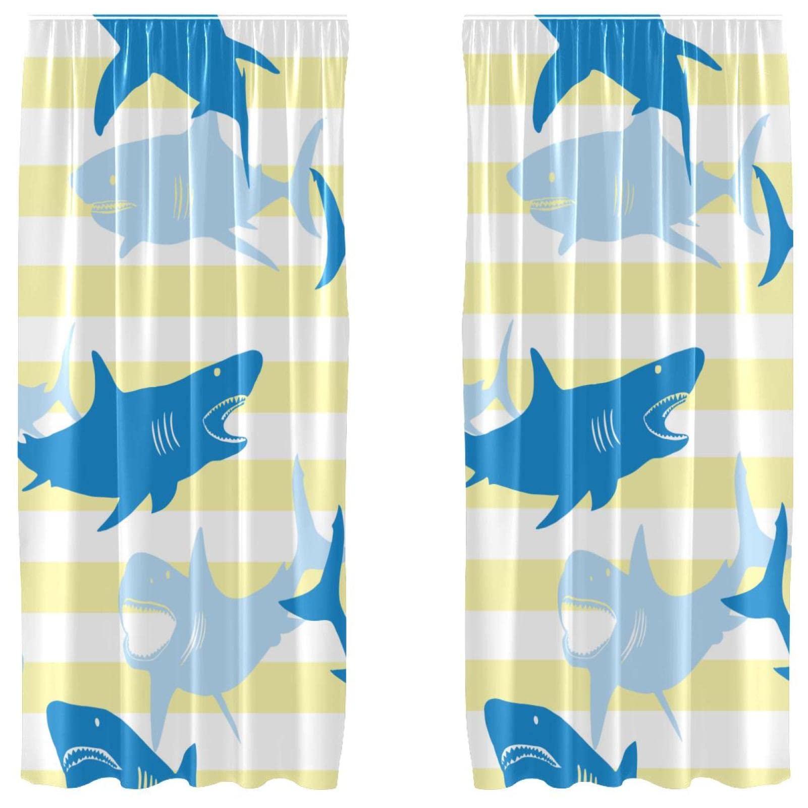 Rideaux occultants requin jaune 140x213 cm isolant pour stopper la lumière