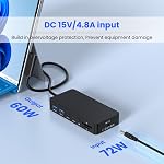 Station d'arrimage de surface, 4K@60Hz Triple Display via HDMI, DP & USB-C, 12-in-1 avec 120W Adaptateur d'alimentation pour ordinateur portable de surface 5/4/3 & Surface Pro 11/10/9/8/7/X, Surface Go/Book