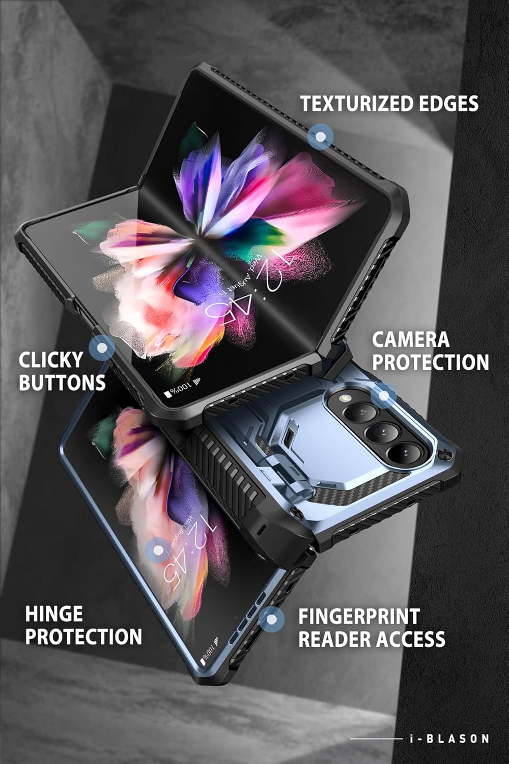 i-Blason Armorbox Designed for Samsung Galaxy Z Fold 4 Case (2022 Release) with Pen Holder & Kickstand, Full Body Protective Bumper Case with Built-in Screen Protector (Tilt)