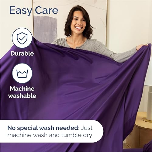 Miniatura 7 de Juego de sábanas de 5 piezas tamaño Split King, cómodas, transpirables, refrescantes, de hotel, unisex, con esquinas tipo bolsillos profundos, de