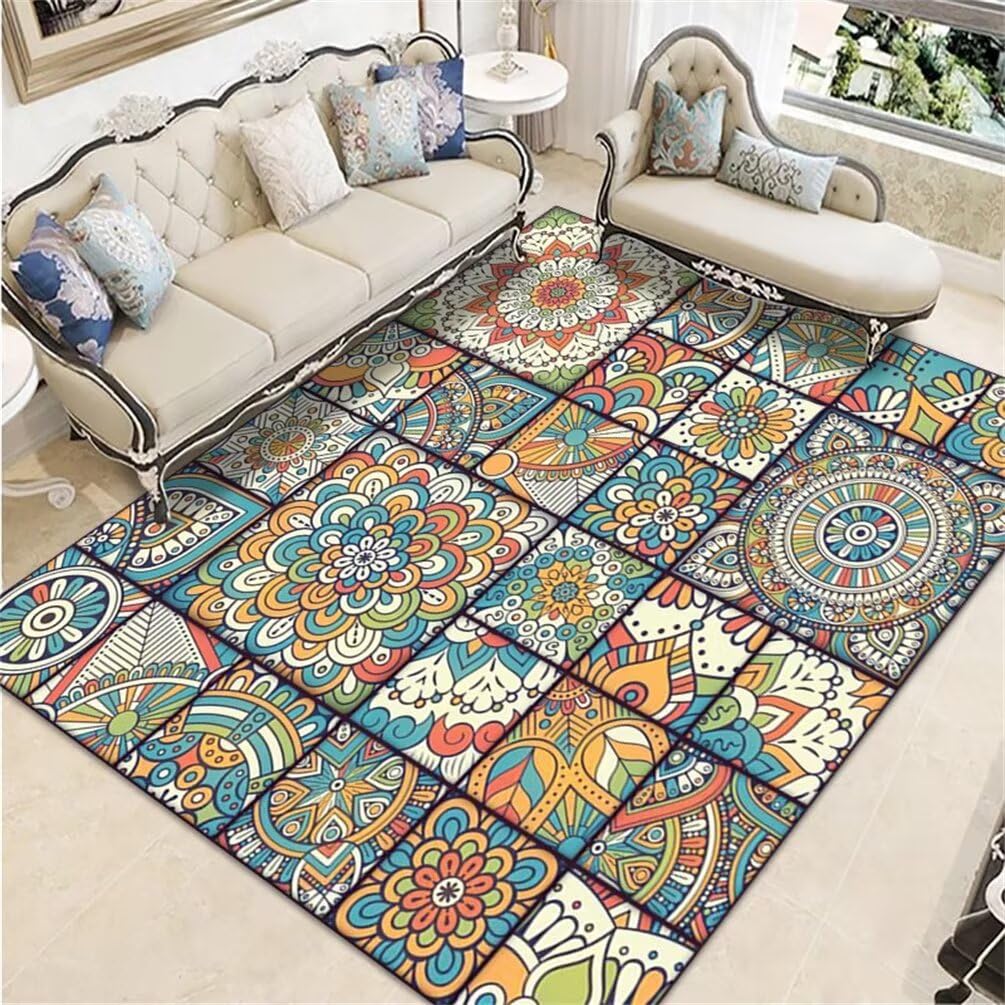 Tapis de sol enfant multicolore de haute qualité pour une descente de lit adulte chic