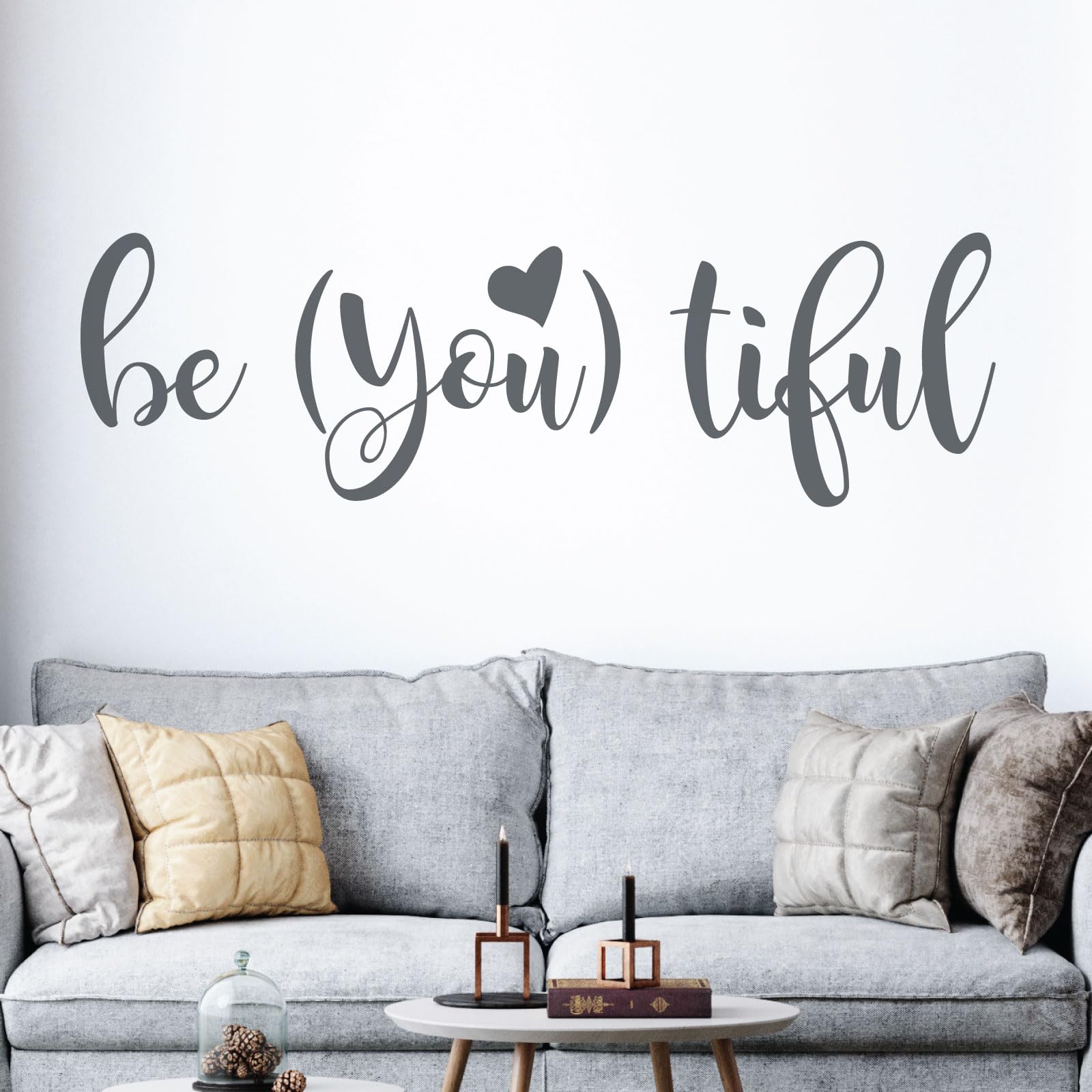 Be You Tiful Beautiful - Wall Art Sticker [Large] [Dark Grey]