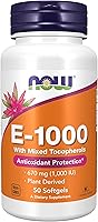 Vista 1 de NOW Suplementos, Vitamina E-1,000 UI Tocoferoles Mixtos, Protección Antioxidante*, 50 Cápsulas Blandas