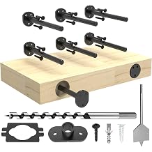 10 in Hidden Floating Shelf Brackets 6 Pack 1/4" Thick W/Drill Bit